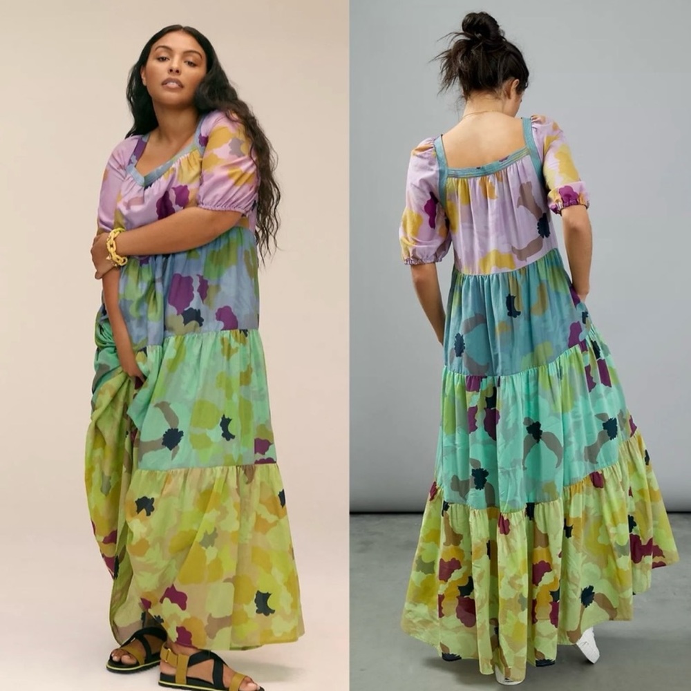 Anthropologie Caroline Tiered Maxi Dress 3x